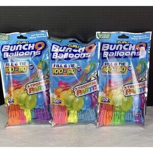 3 Packs ZURU Bunch Balloons Tropical Party Rapid-Filling Self-Sealing Water …